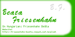 beata friesenhahn business card